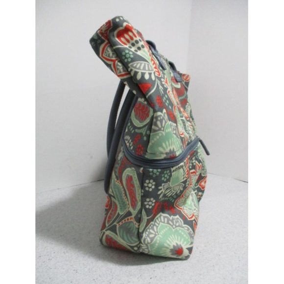 *Vera Bradley Nomadic Floral Design Green And Pink Polyester Tote - Picture 5 of 7